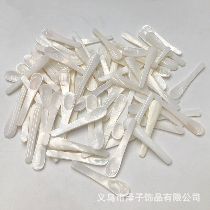 面膜小勺子 由天然贝壳制作的贝壳勺子 面部护理工具 鱼子酱勺子