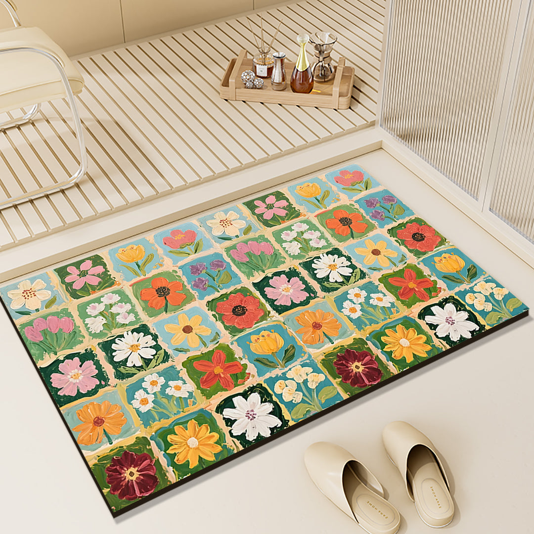 Oil Painting Floor Mat Home Entryway Entryway Stain Resistant Foot Mat Door Mat