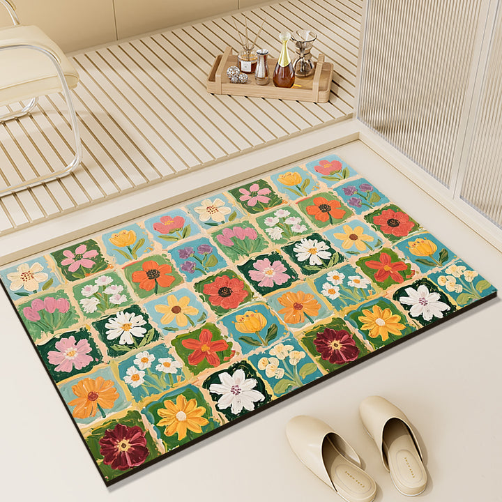 Oil Painting Floor Mat Home Entryway Entryway Stain Resistant Foot Mat Door Mat