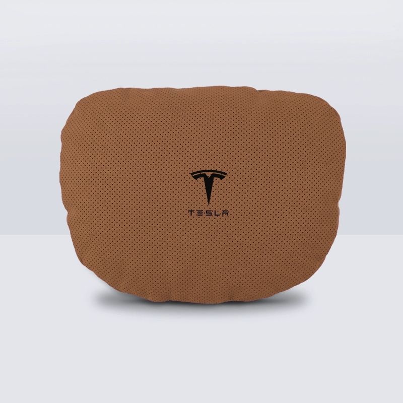 适用于特斯拉翻毛皮头枕model3/modely/model3s护颈枕头汽车用座