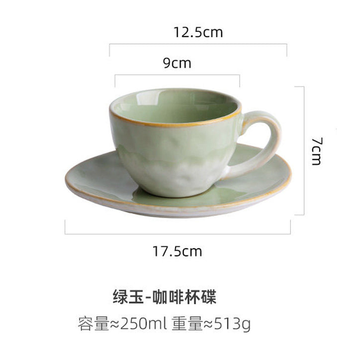 复古陶瓷咖啡杯碟套装杯子ml高档精致布拿铁日系拉花咖啡杯