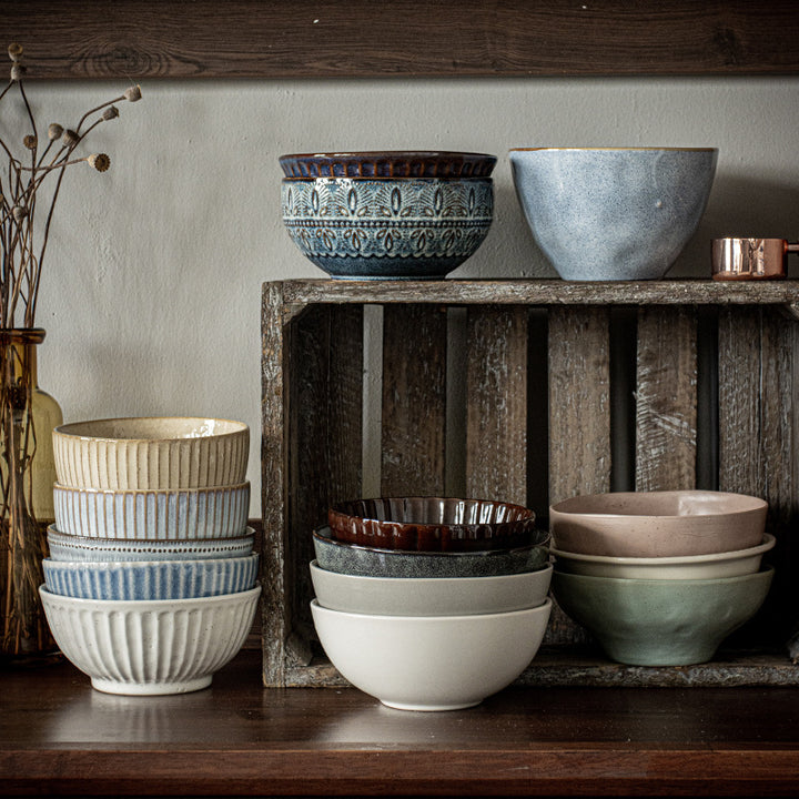 Vintage Bowl Japanese Style Ceramic Bowl Bowl Home Bowl Bowl Tableware Light Luxury Premium Design Bowl Bowl