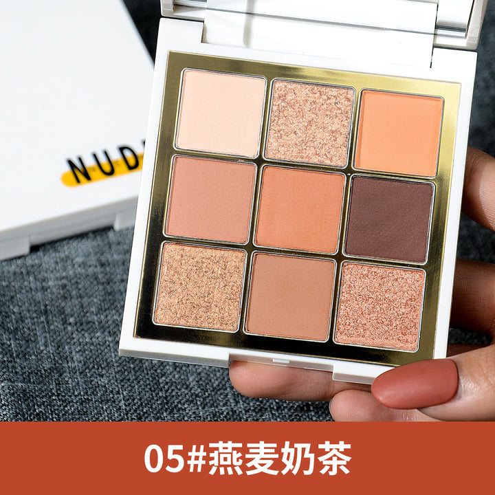 nnuedwe鹿德 九色眼影盘大地色珠光哑光平价小众品牌彩妆ins眼影