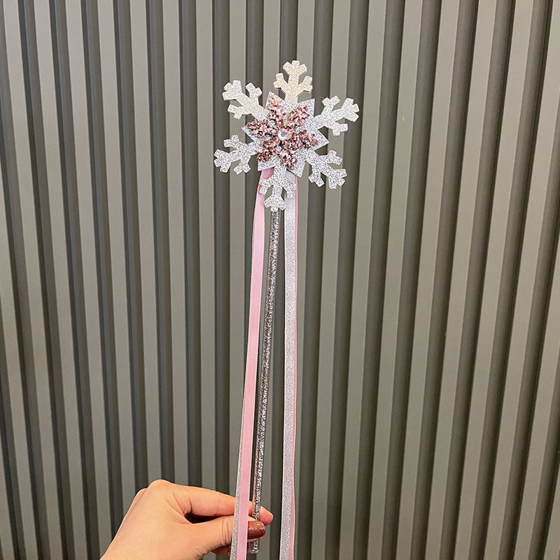 冰雪公主发饰魔法棒套装女孩饰品长头纱皇冠发箍生日礼物儿童头饰