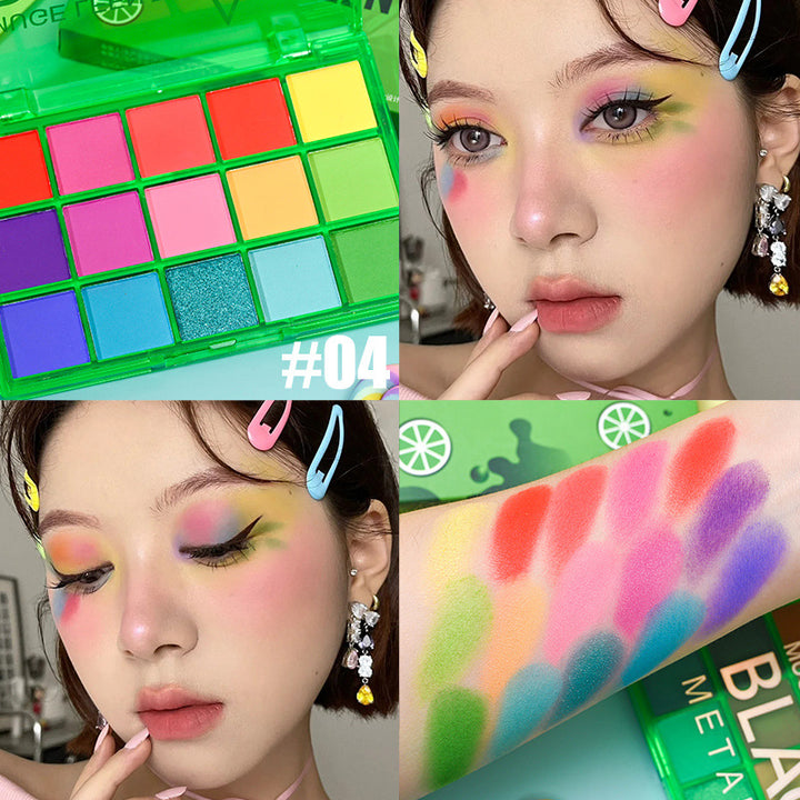 MUGE LEEN马卡龙色系眼影盘闪粉珠光哑光炫彩色系欧美跨境眼影盘