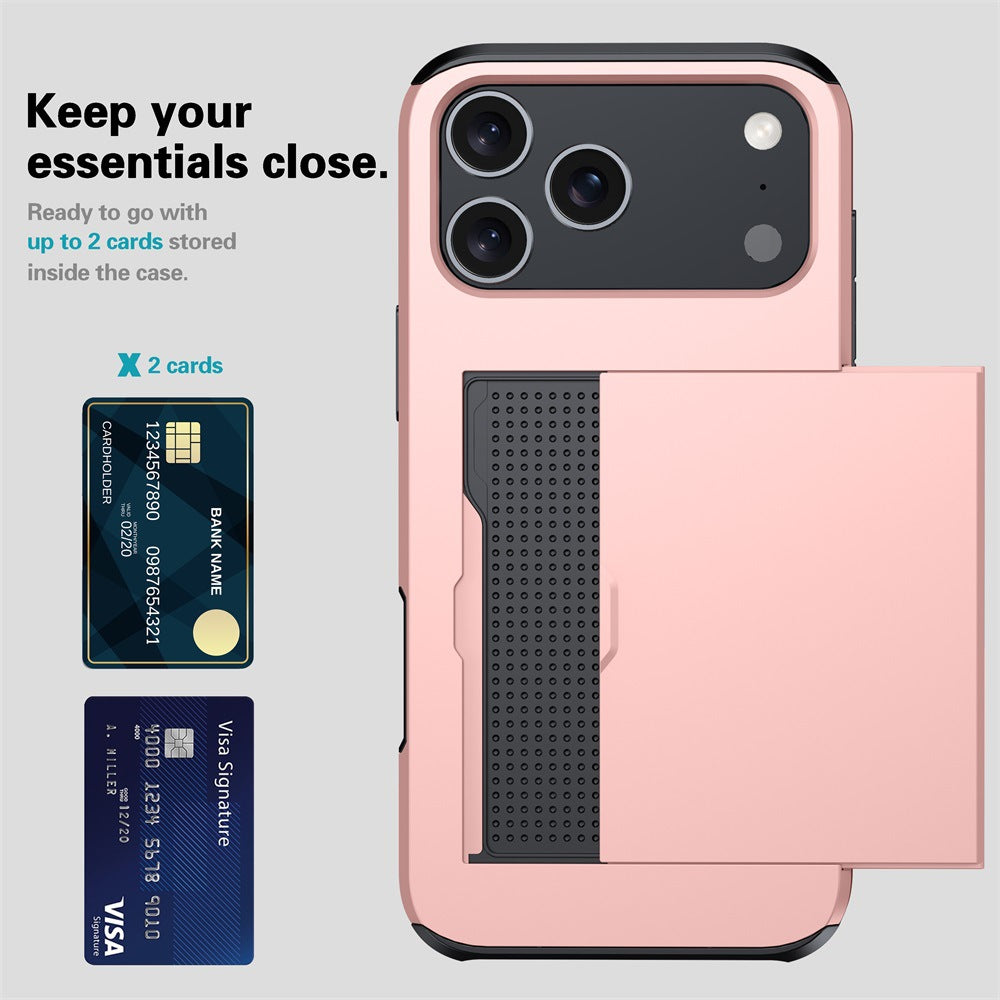 For iPhone 17 Phone Case iPhone 16 Slide 2-in-1 Shockproof 15 Pro Wallet Protective Case 34