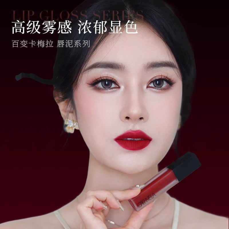 CARMELA卡梅拉文艺复兴口红显白柔雾哑光不沾杯持妆正红唇泥唇釉