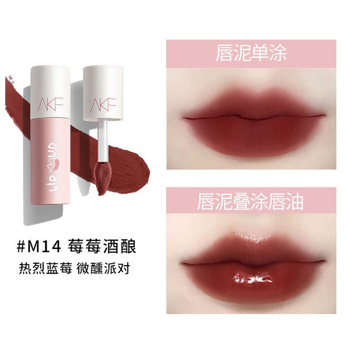 AKF唇泥口红女唇釉送女朋友不易掉色不易沾杯雾面哑光平价学生akf