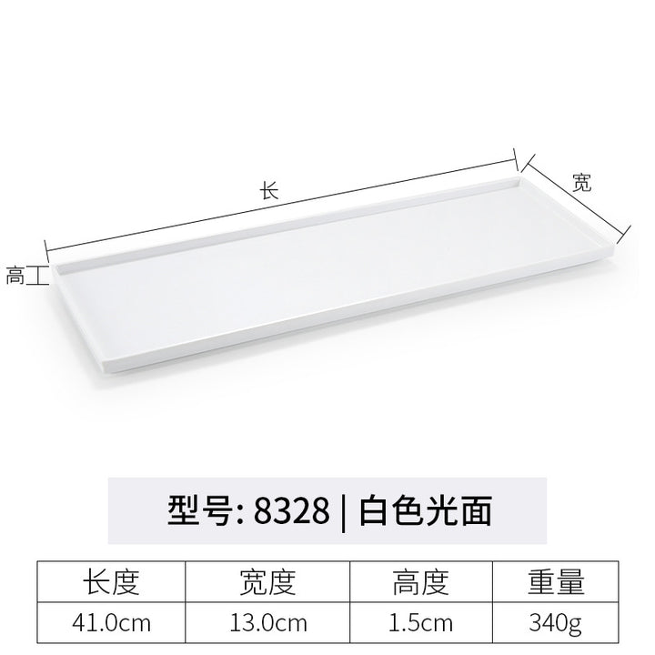 密胺托盘仿木纹餐饮餐具商用塑料端茶盘长方形食品级餐具套装特大