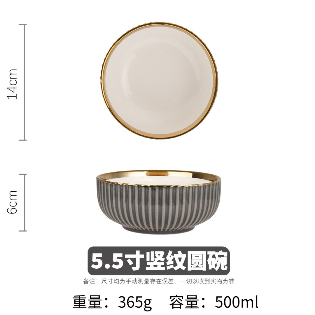 深灰色高端轻奢陶瓷餐具套装咖啡杯圆盘长方盘欧式家用组合dinner