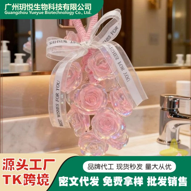 创意手工水晶玫瑰花香熏皂可沐浴洗手伴手礼熏皂挂件送礼盒礼品袋