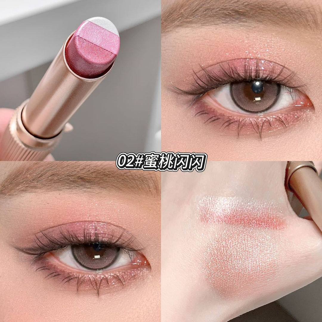 kakashow灵动明眸三色渐变眼影棒亮晶晶珠光爆闪一抹成型懒人眼影