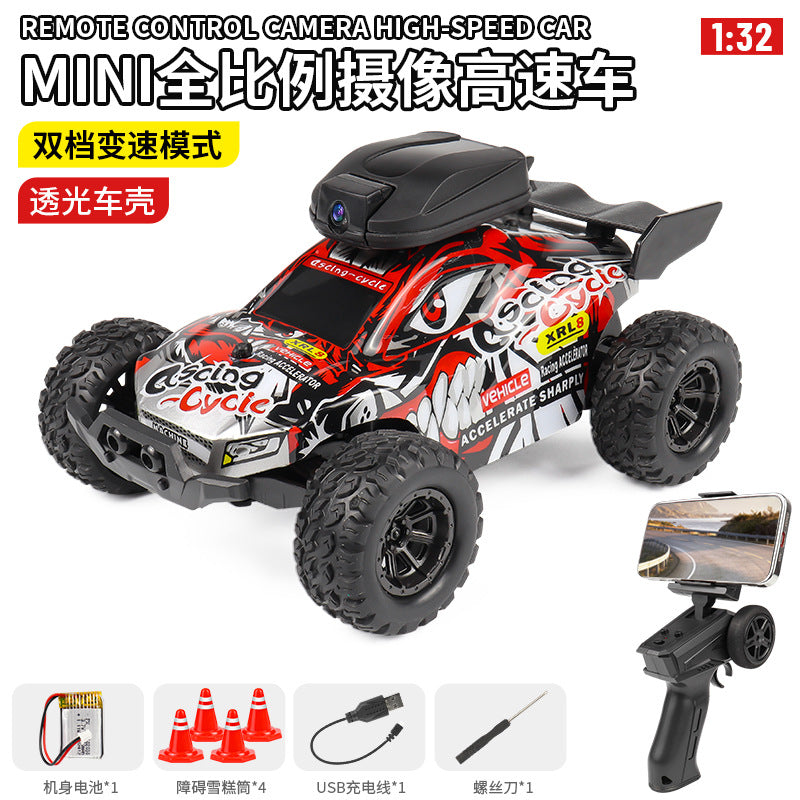 跨境1:32mini摄像遥控车Rc car比例油门迷你高低速越野竞速高速车