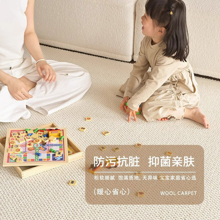 Wool Carpet Living Room Japanese Style Stain Resistant Bedroom Floor Mat