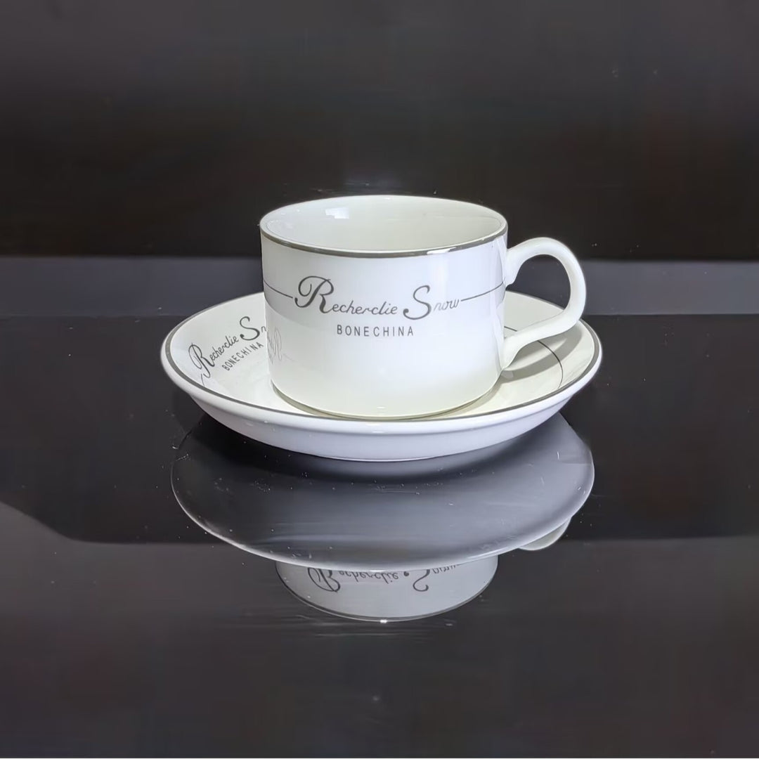 跨境韩式咖啡杯碟纯白咖啡杯陶瓷杯子家用办公室咖啡杯碟套装批发