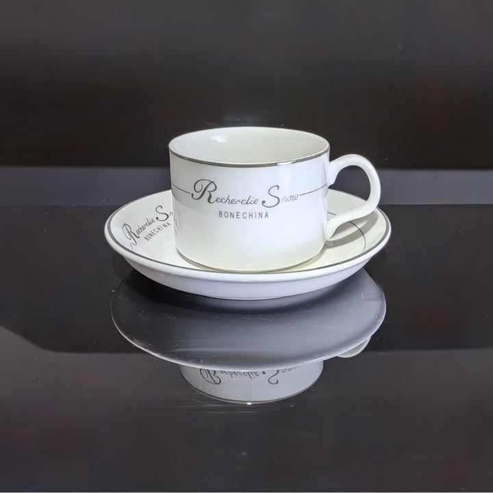 跨境韩式咖啡杯碟纯白咖啡杯陶瓷杯子家用办公室咖啡杯碟套装批发