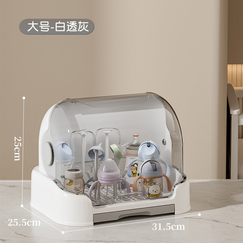 放宝宝奶瓶收纳盒装婴儿餐具碗筷辅食工具箱防尘沥水储物柜置物架
