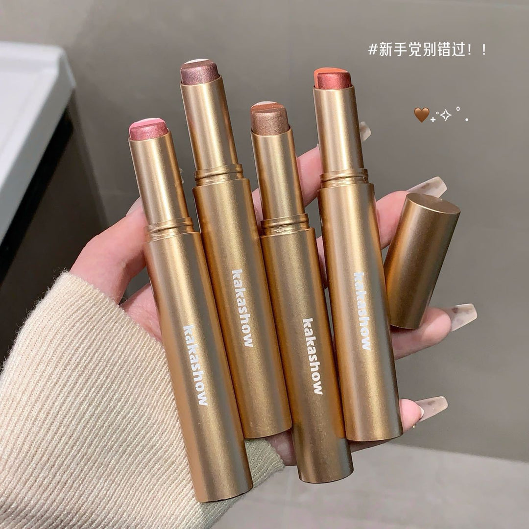 彩妆kakashow灵动明眸三色渐变眼影棒亮晶晶爆闪懒人一抹成型眼影
