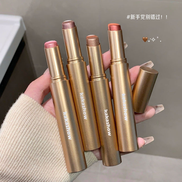 彩妆kakashow灵动明眸三色渐变眼影棒亮晶晶爆闪懒人一抹成型眼影