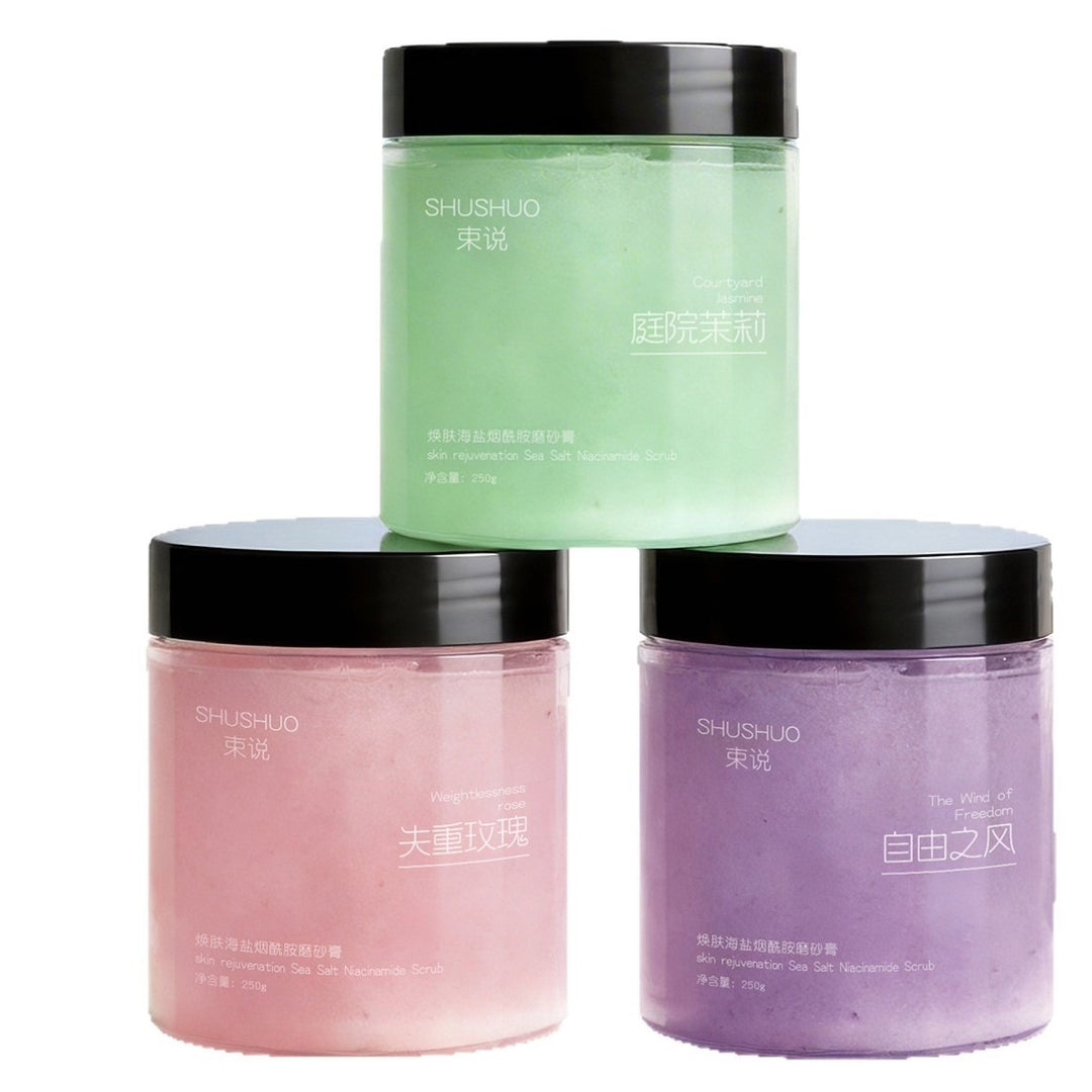 Sea Salt Niacinamide Body Scrub – Brightening Exfoliator for Smooth Silky Skin