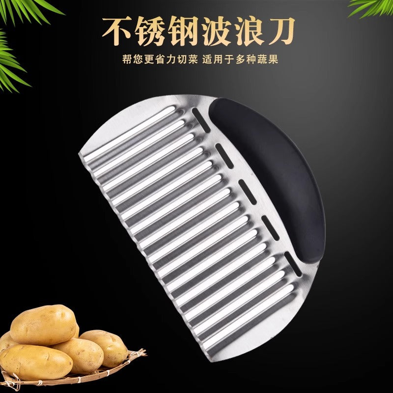 不锈钢狼牙土豆切波浪刀家用厨房波浪切菜器多功能商用波浪土豆切