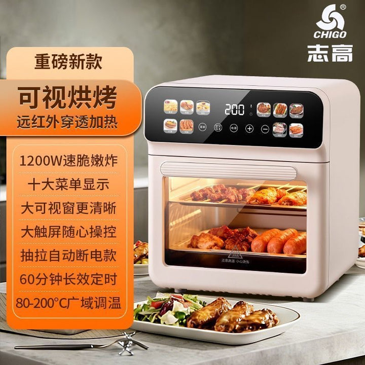 志高可视空气炸锅智能电烤箱一体无油家用烤箱大容量电炸锅