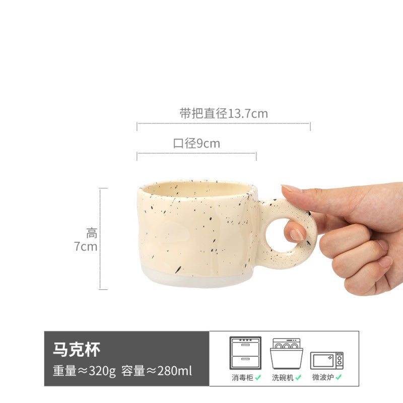 高颜值网红马克杯家用陶瓷情侣水杯ins风复古咖啡杯批发创意杯子