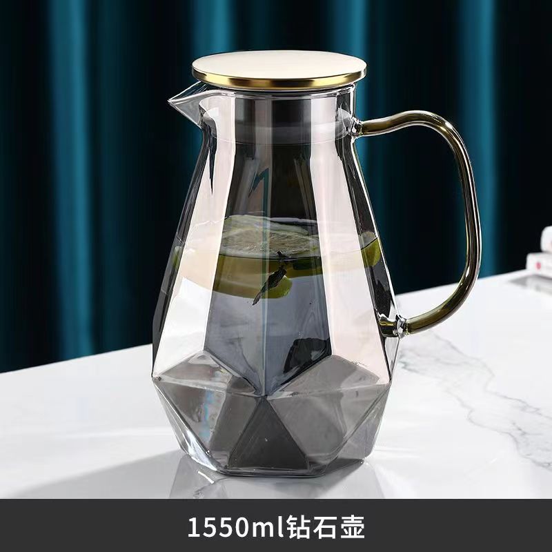 耐高温凉水壶家用大容量耐热冷水玻璃瓶水杯套装轻奢玻璃水泡茶壶