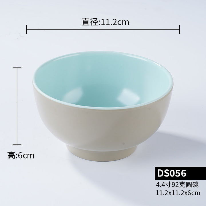 A5密胺小碗双色食堂餐具商用饭店餐饮米饭碗塑料小汤碗火锅蘸料碗