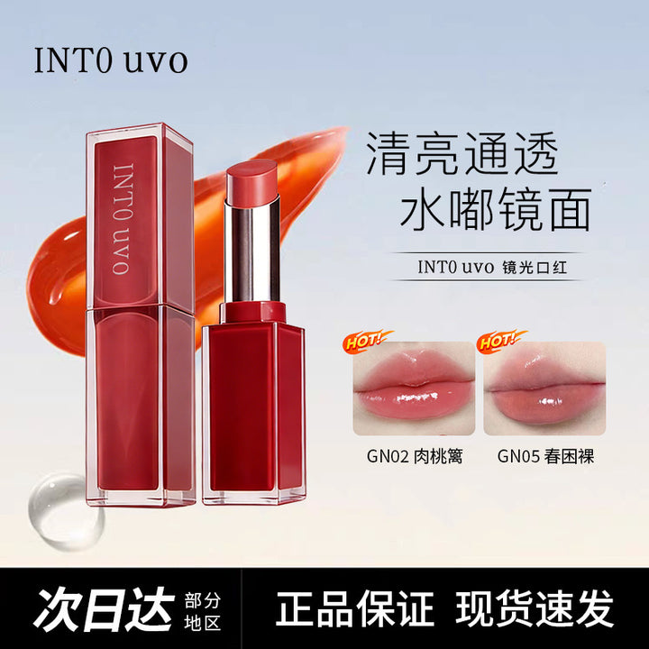INTOUVO镜光口红显色持妆水润镜面不易沾杯水光滋润保湿轻盈裸色