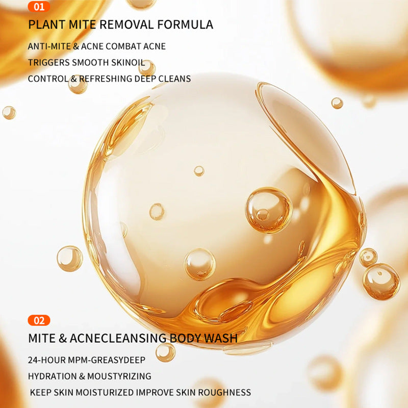 全英文Anti-ACNE and Mite Shower gel祛痘除螨沐浴露跨境爆款