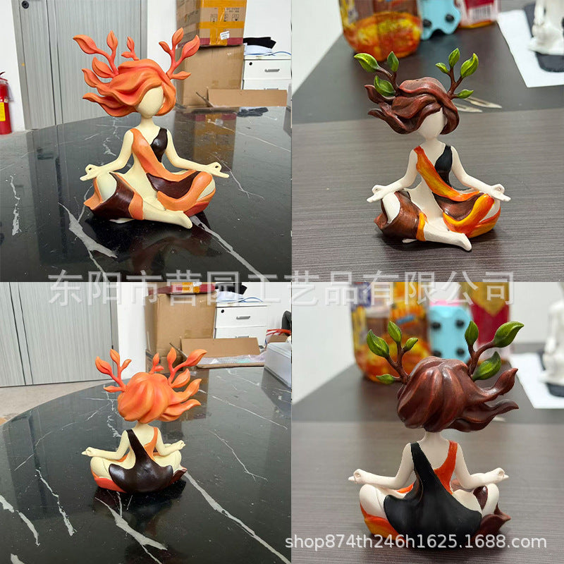 跨境新品Goddess of Nature Sculpture 静观自然女神雕塑艺术摆件