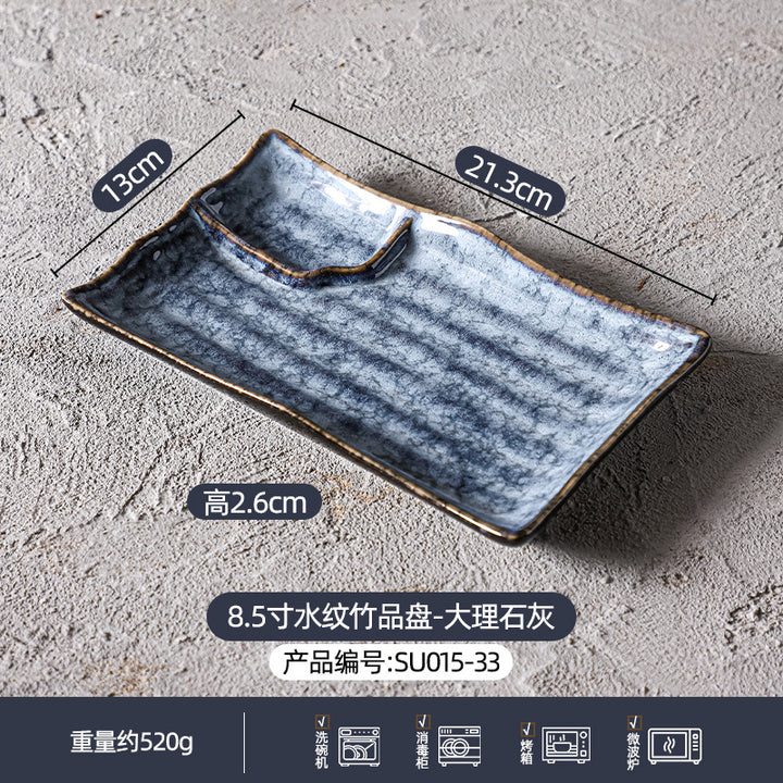 定制窑变陶瓷碗碟盘餐具套装大理石灰高级感餐厅酒店家用餐具组合