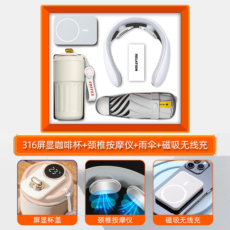 商务礼品套装咖啡杯颈椎仪礼盒活动创意礼品定制LOGO伴手礼送客户