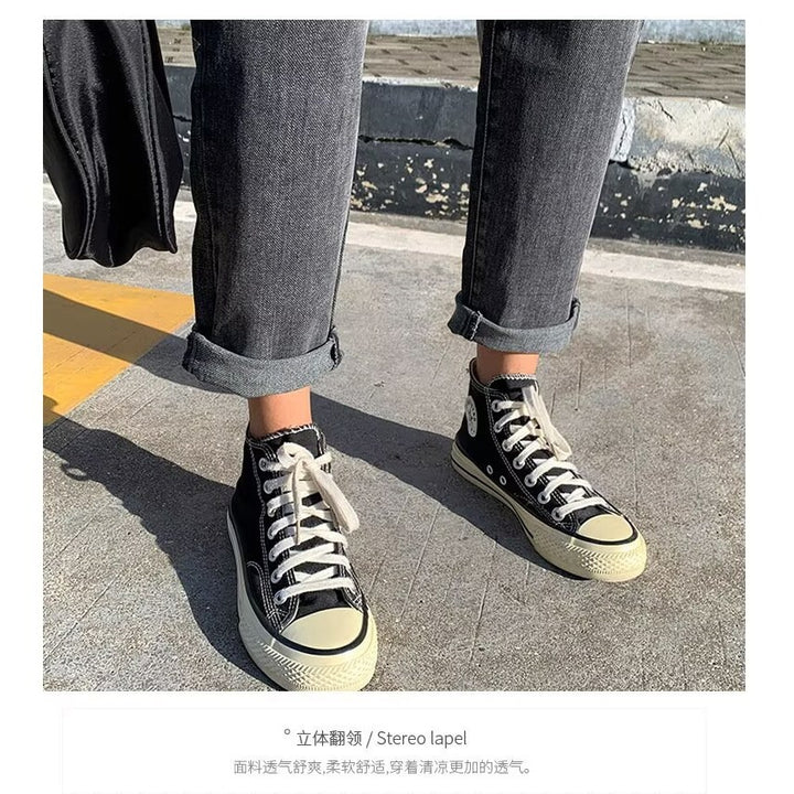 九分老爹萝卜裤学生高腰烟灰色显瘦哈伦裤女韩版宽松牛仔新款