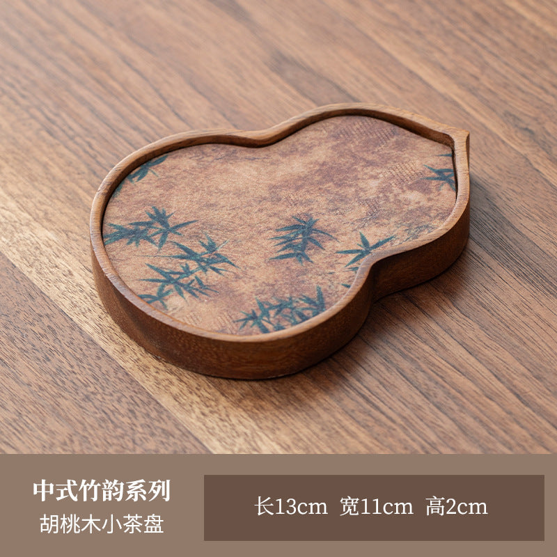 禾事北美胡桃木茶盘干泡台高档实木壶承带防水茶席茶垫复古茶盘