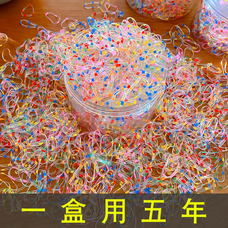 加厚一次性皮筋可爱彩色橡皮筋扎头发不伤发小号发圈女童儿童头绳