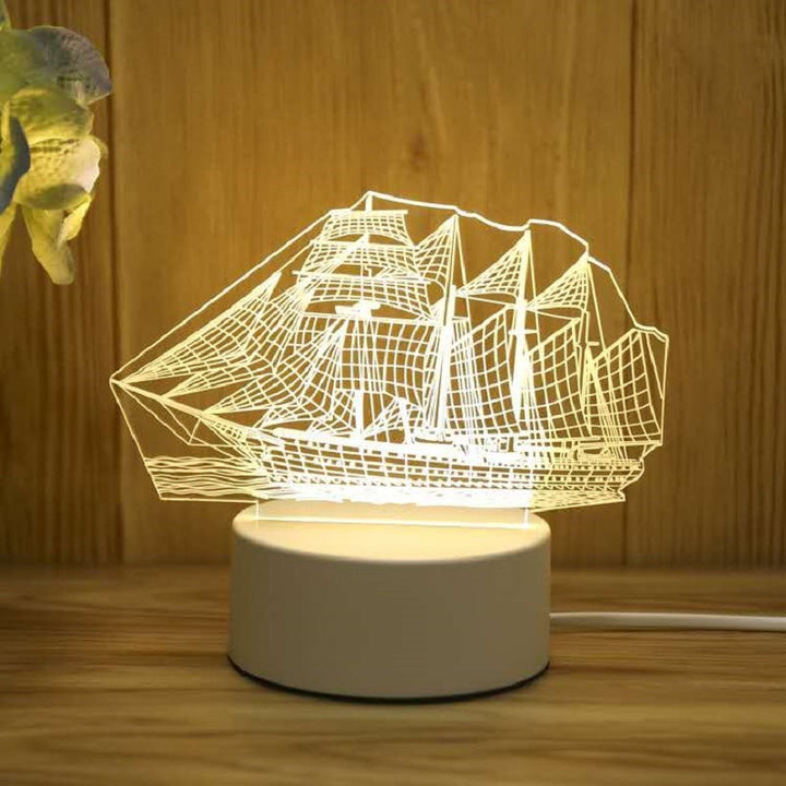 批发3D小夜灯 USB儿童卡通圣诞礼物小夜灯手写亚克力七彩遥控台灯