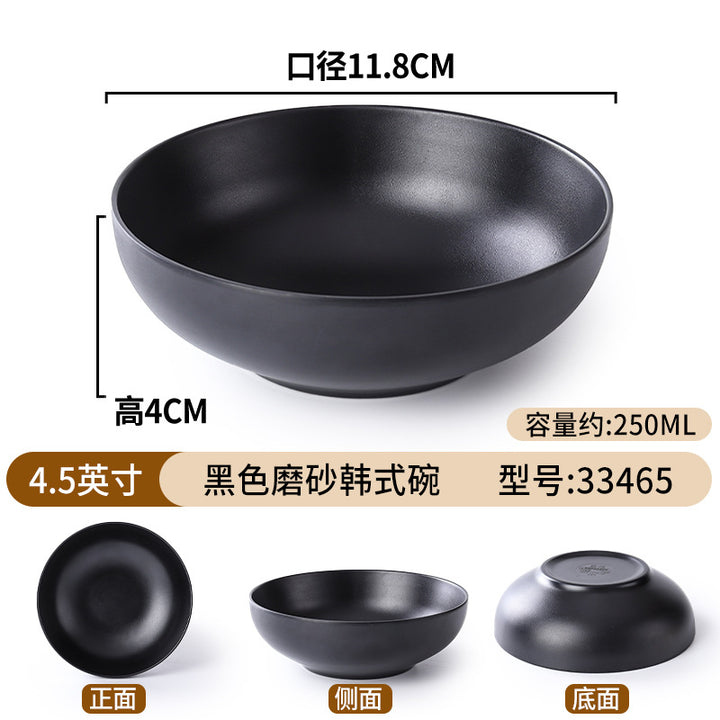 密胺面碗餐具店用黑色仿瓷塑料拉面馆汤饭碗盘家用商用斗笠碗批发