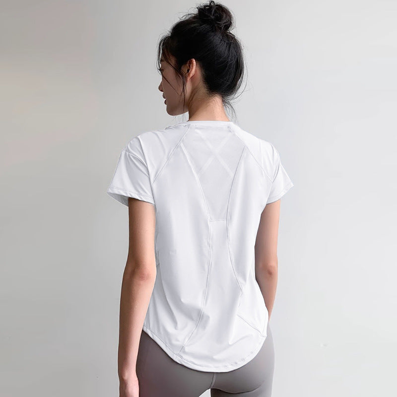 Summer Thin Slimming Sports Women Fitness Short Sleeve
