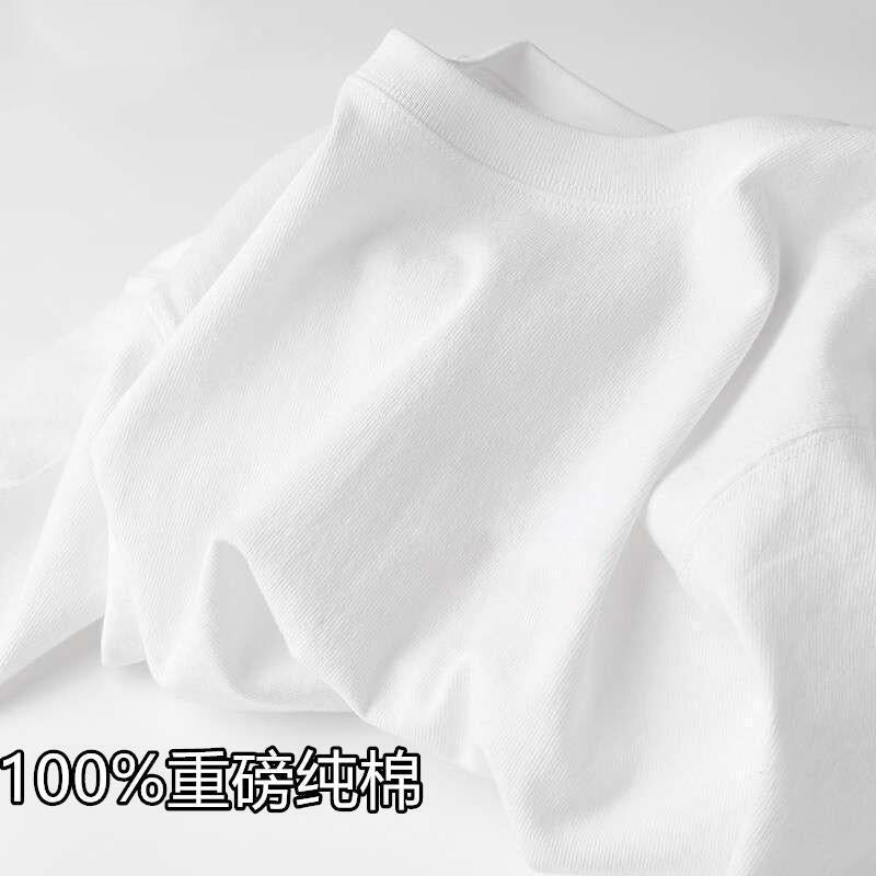 夏季新款男女士纯棉短袖小胸标个性情侣T恤衫宽松休闲百搭上衣潮