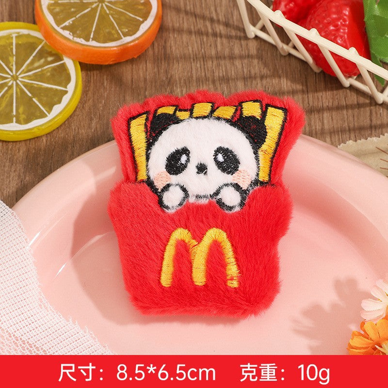 卡通毛绒挂件可爱碱水面包小玩偶包包挂饰钥匙扣服饰配件胸针配饰
