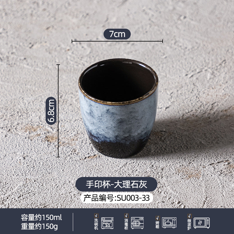 定制窑变陶瓷碗碟盘餐具套装大理石灰高级感餐厅酒店家用餐具组合