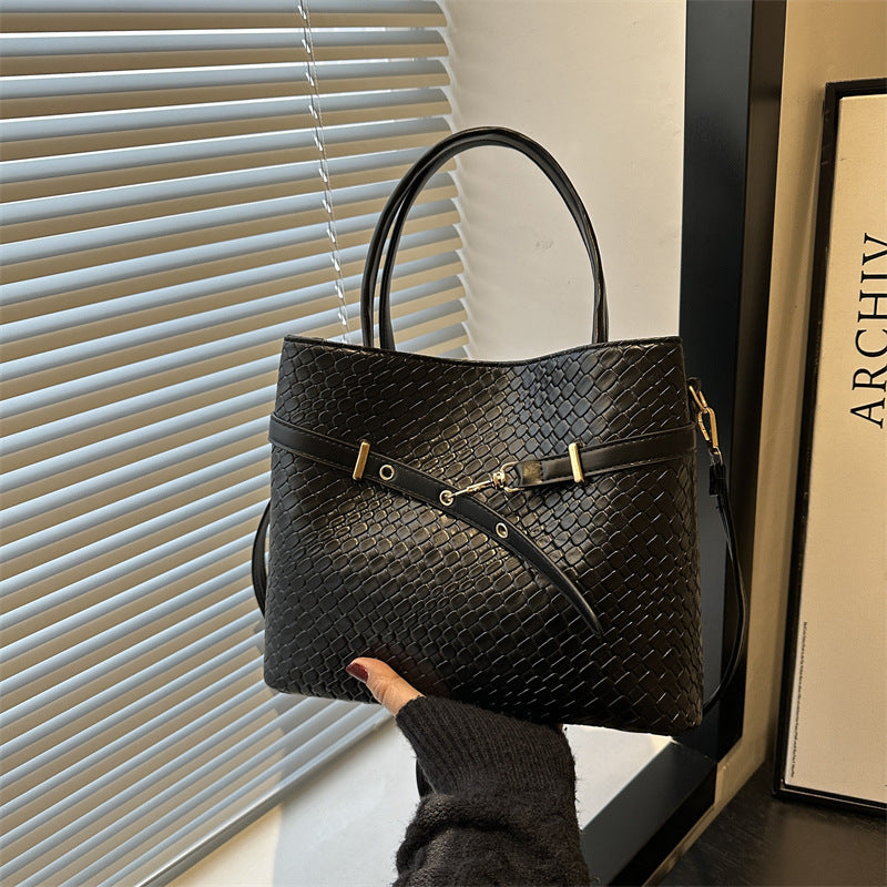 Texture Large Capacity Spring New Trendy Vintage Large Single Shoulder Underarm Handheld Tote Women's Bag