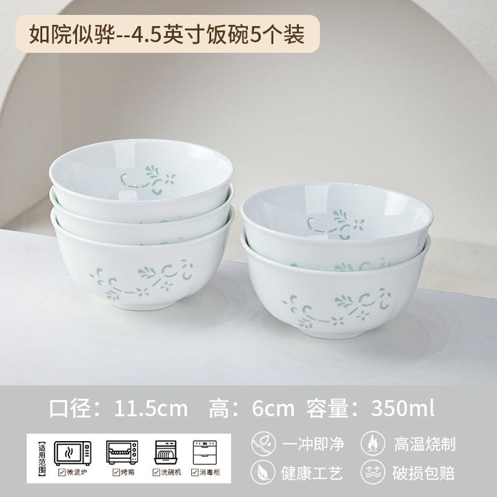 High Temperature Underglaze Porcelain Tableware Gift Housewarming Bowl Wheel Cover Home Bowl & Plate