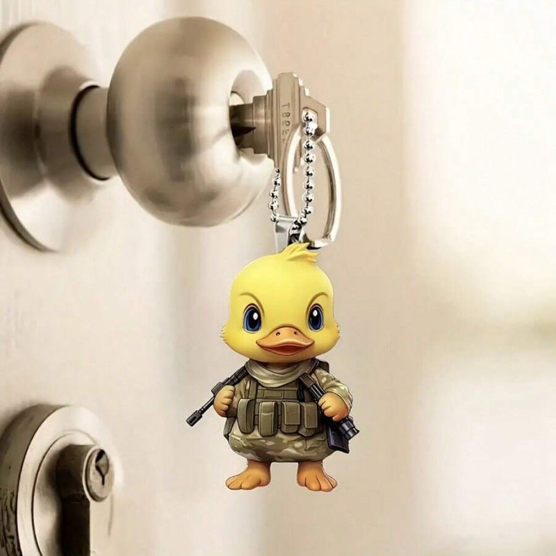 跨境代发款Duck Acrylic Hanging Ornament For Car Rearview