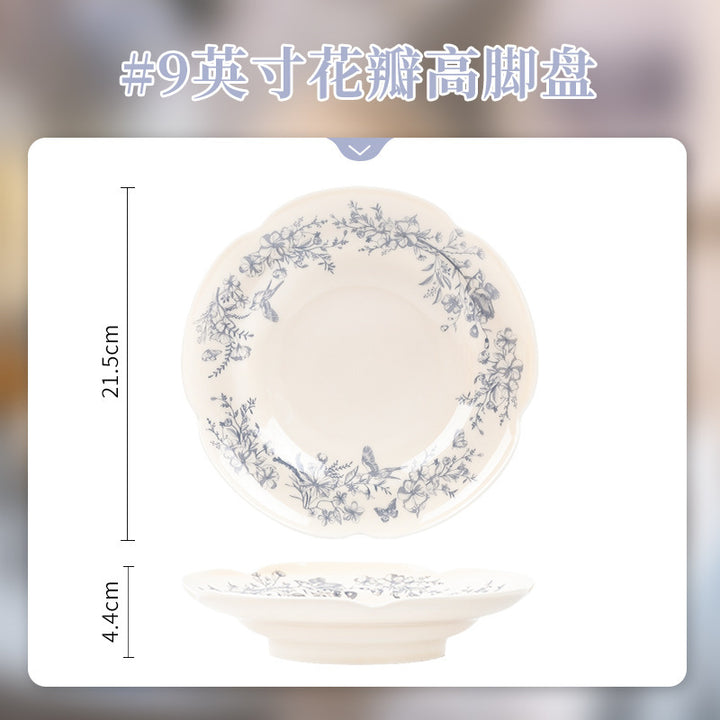 French Vintage Ceramic Bowl & Plate Set Home New Tableware Housewarming Gift Giving Premium Design Bowl &