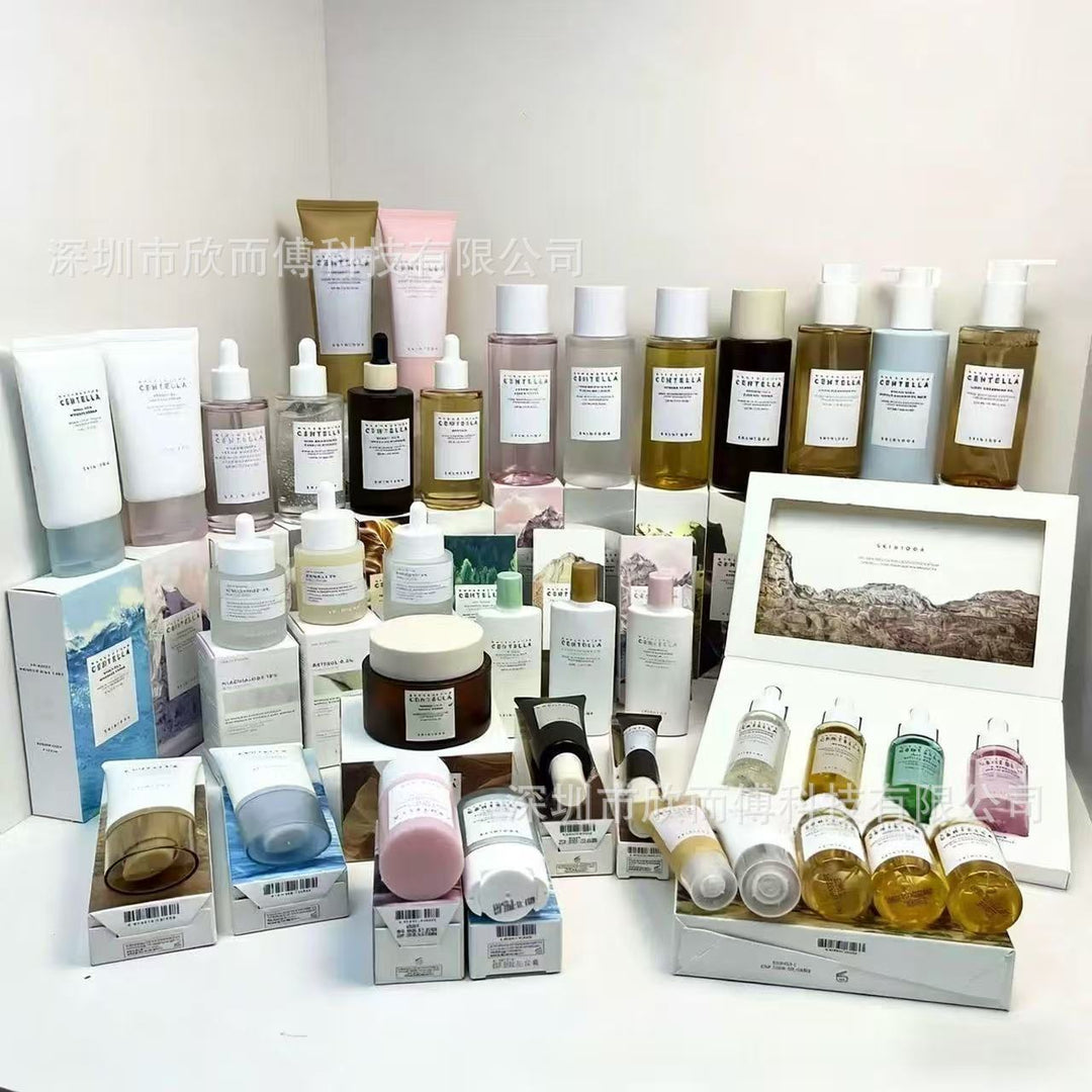 跨境SKIN1004积雪草安瓶精华面霜洗面奶小粉棒理肤天使组合套装