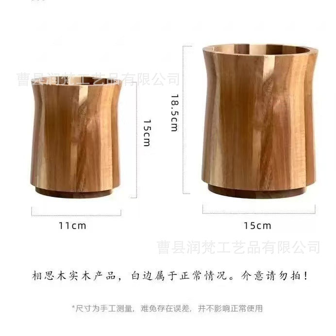 跨境相思木收纳盒家用厨房烹饪工具整理盒木质桌面餐具储物盒