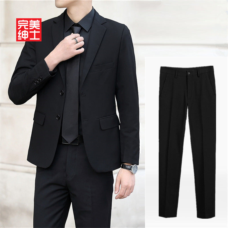 春秋季青年商务西服套装男士西装西裤三件套婚庆礼服新郎伴郎团体